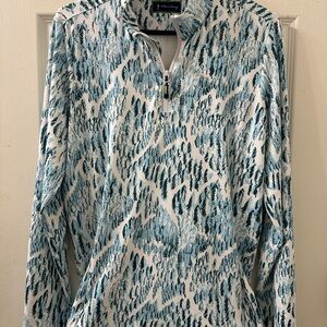 William Murray Golf Blue and White Sweater